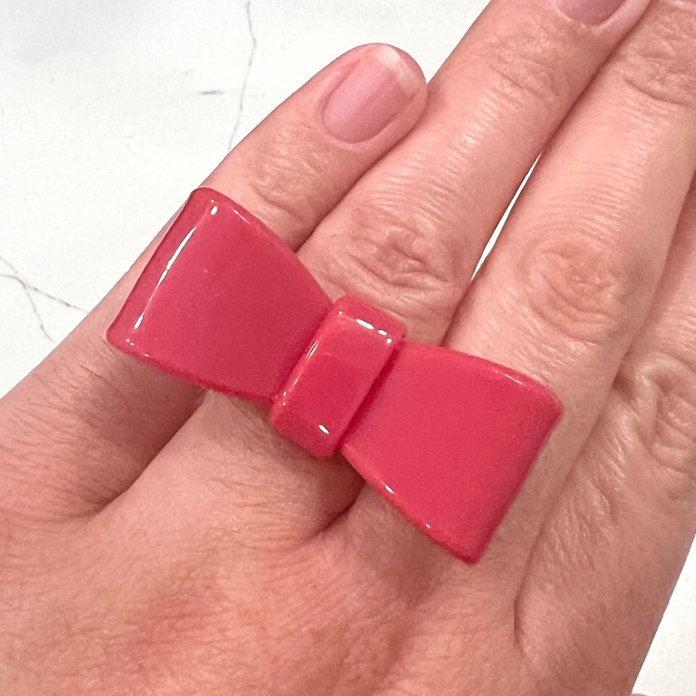 Pink Bow Ring - fun girly statement ring